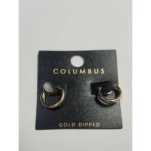 Columbus Gold Dipped Small Hoop Earrings - Gold
